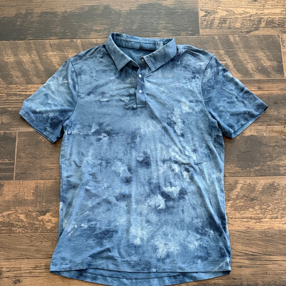 lululemon athletica Blue Tie-Dye Polo Shirt